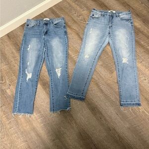 KanCan Distressed Ankle Jeans in Light Blue Bundle